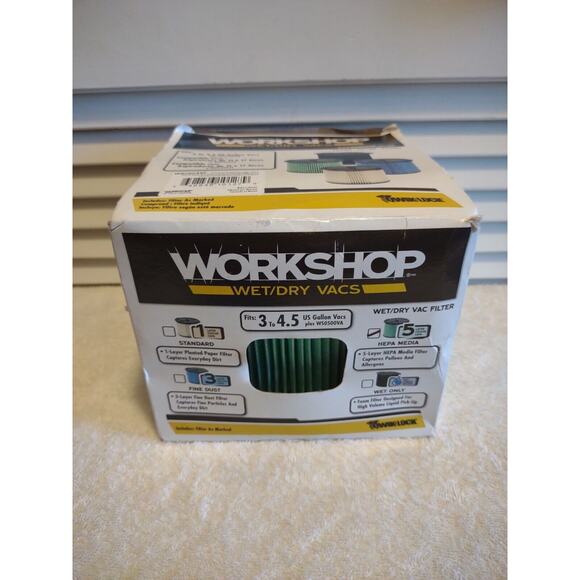 WORKSHOP WS13045F Wet Dry Vacuum HEPA filter replacement Media 3 to 4.5 gallon - Picture 1 of 5
